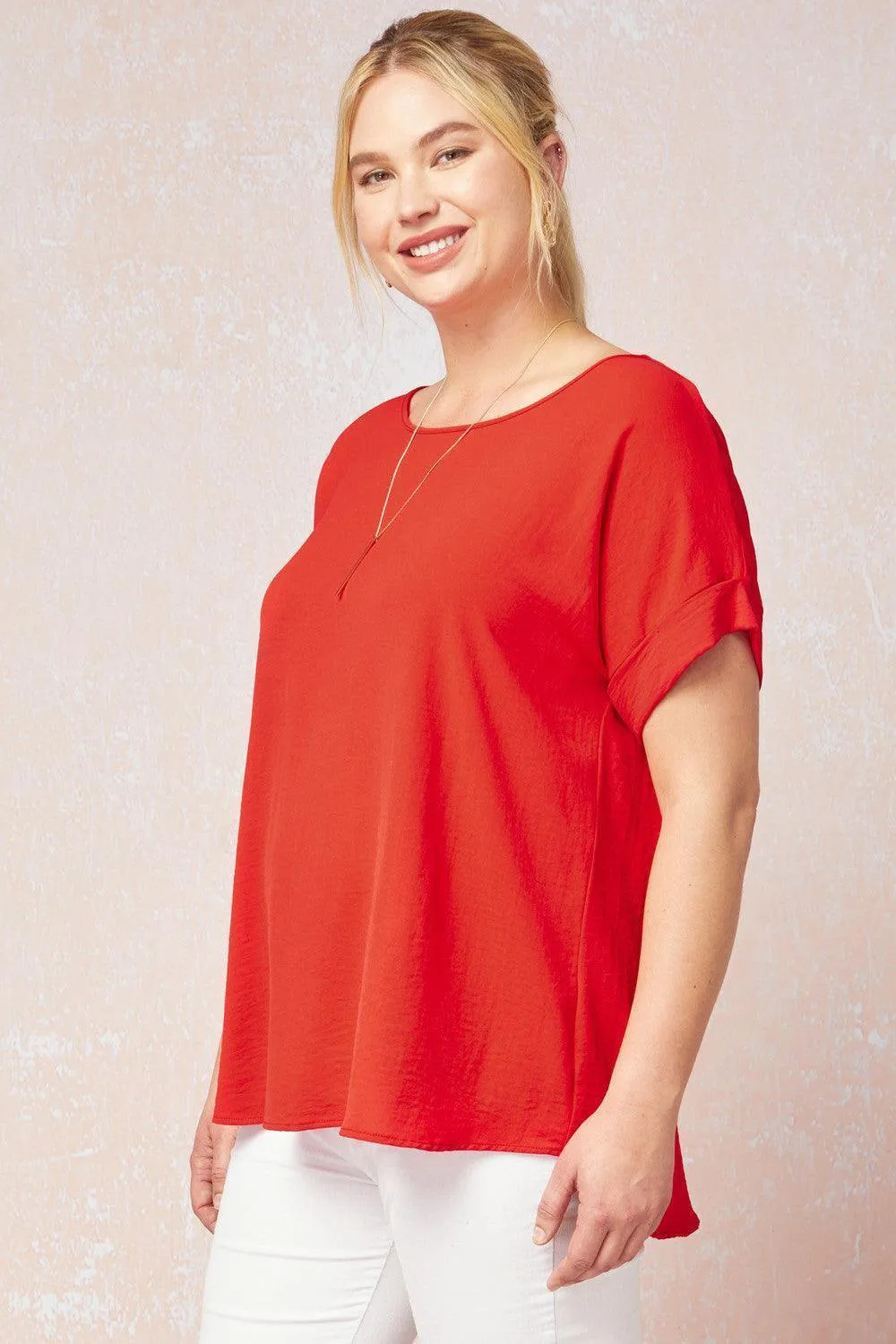 Cuff Sleeved Top in Plus