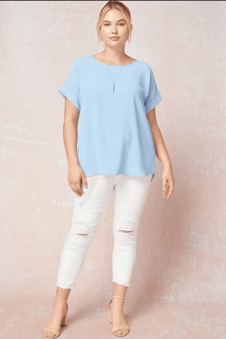 Cuff Sleeved Top in Plus