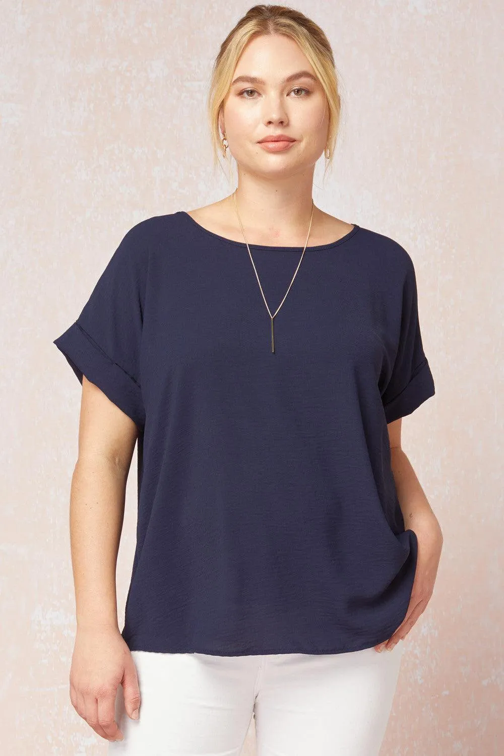 Cuff Sleeved Top in Plus