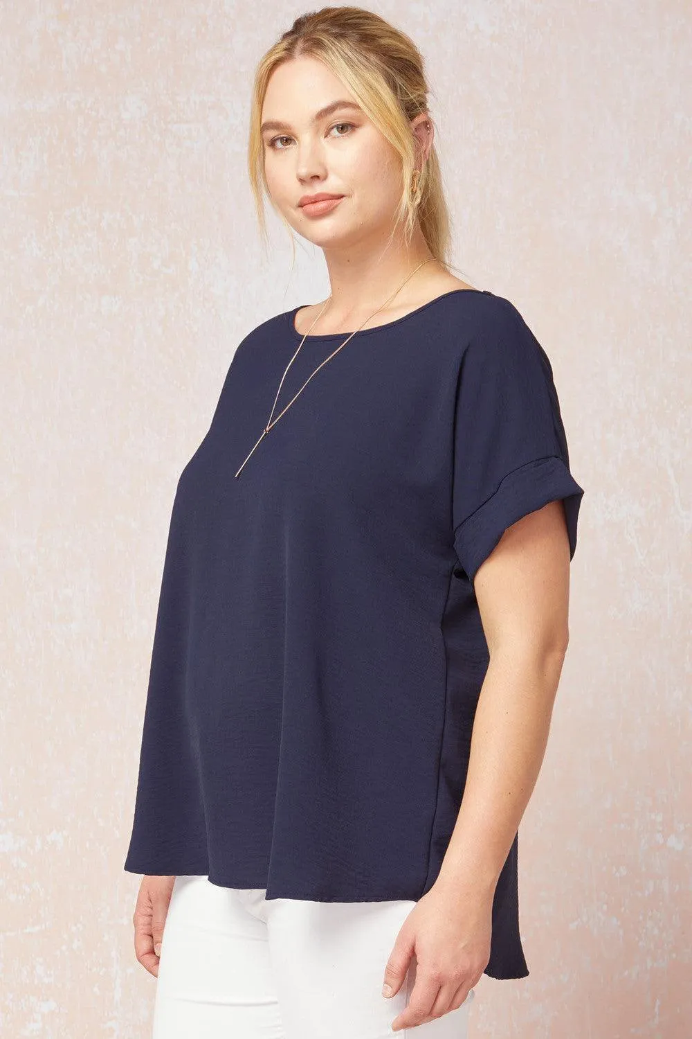 Cuff Sleeved Top in Plus