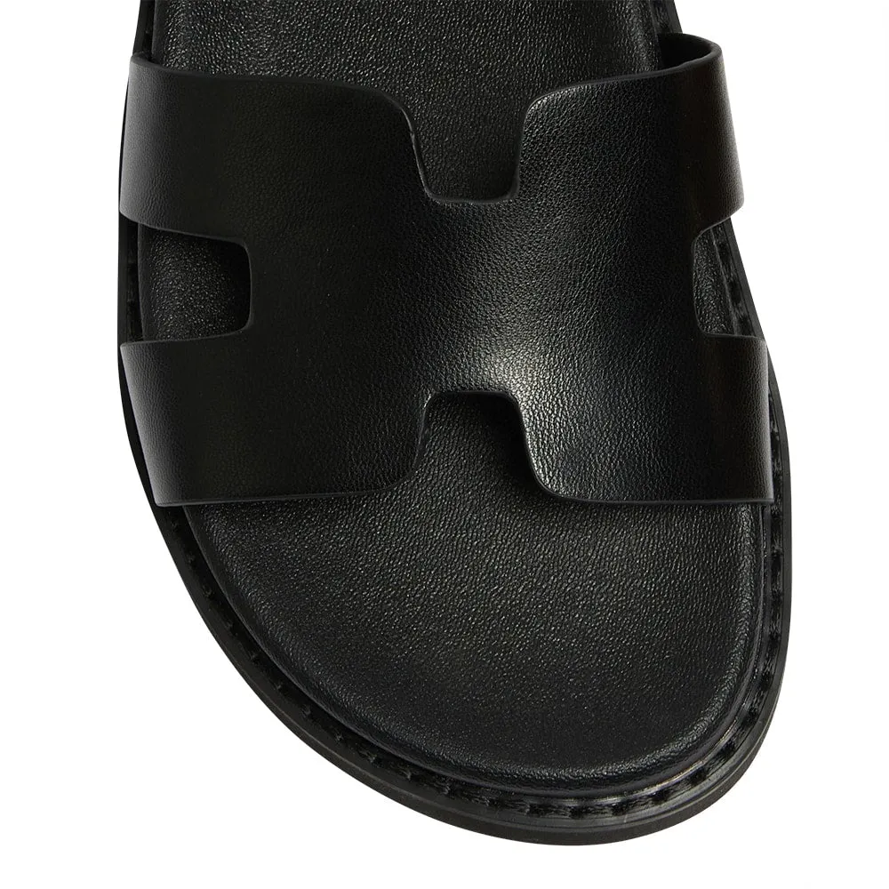 Daisy Sandal in Black Smooth