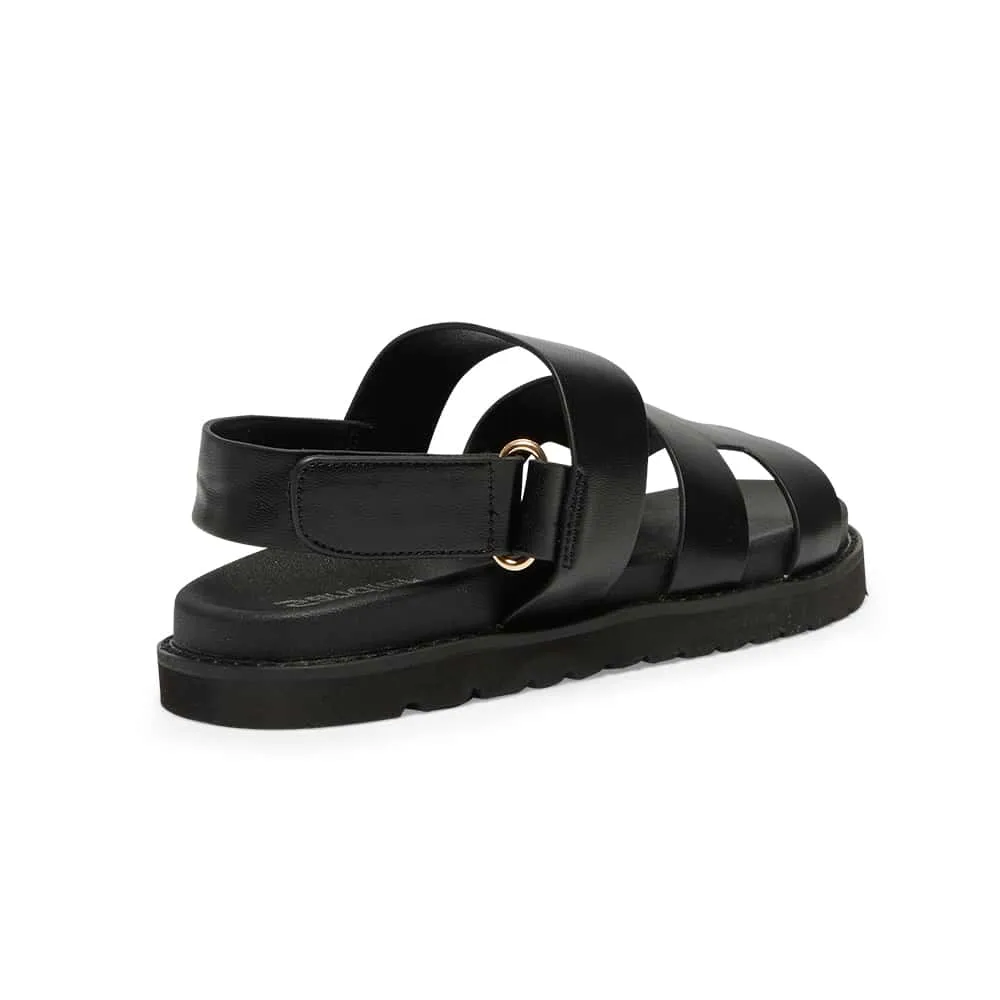 Daisy Sandal in Black Smooth