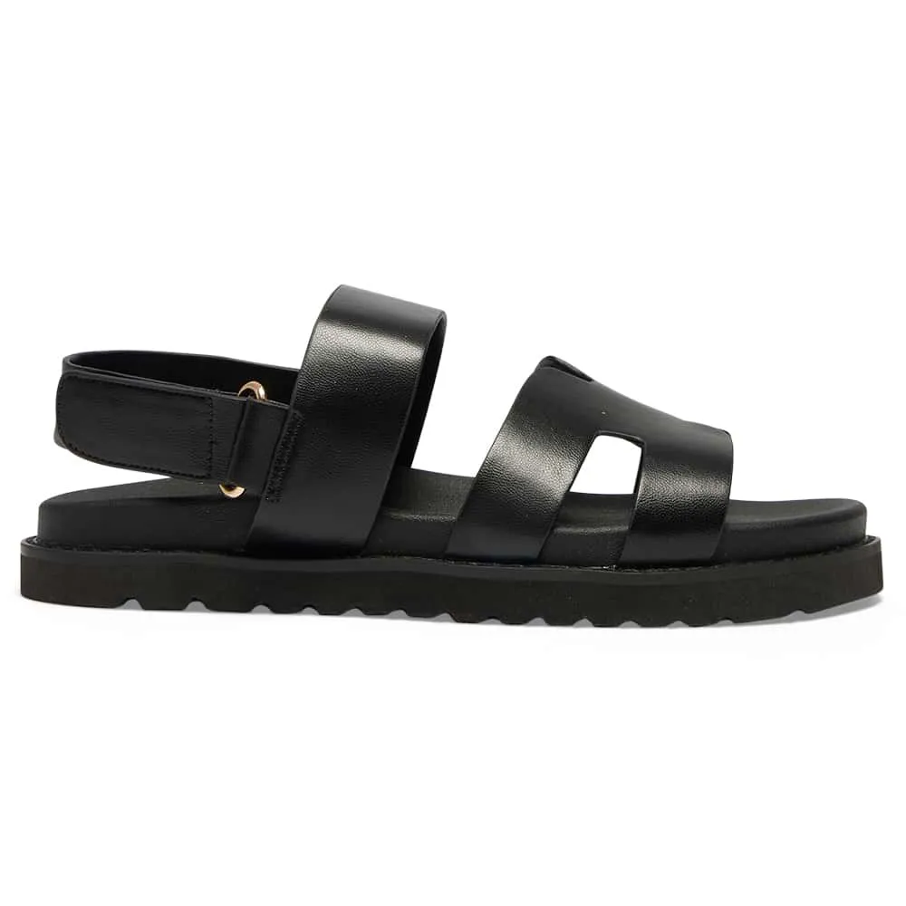 Daisy Sandal in Black Smooth