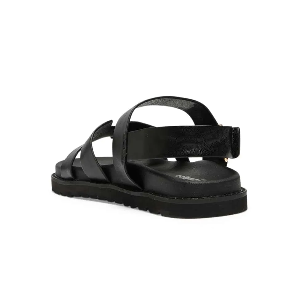 Daisy Sandal in Black Smooth