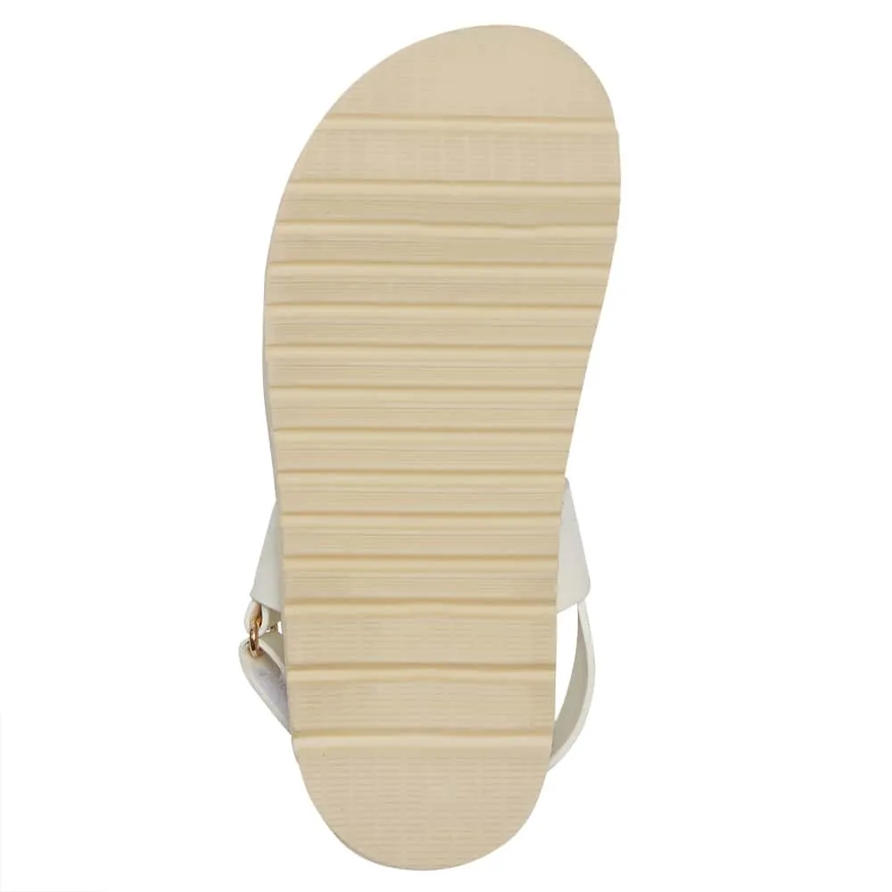 Daisy Sandal in White Smooth