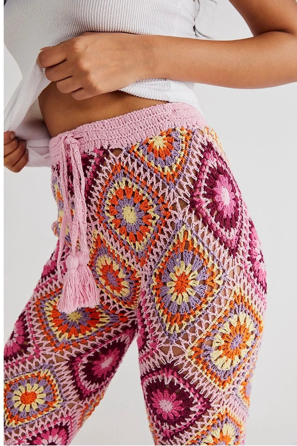 DIAMOND CROCHET FLARE PANTS X FREE PEOPLE