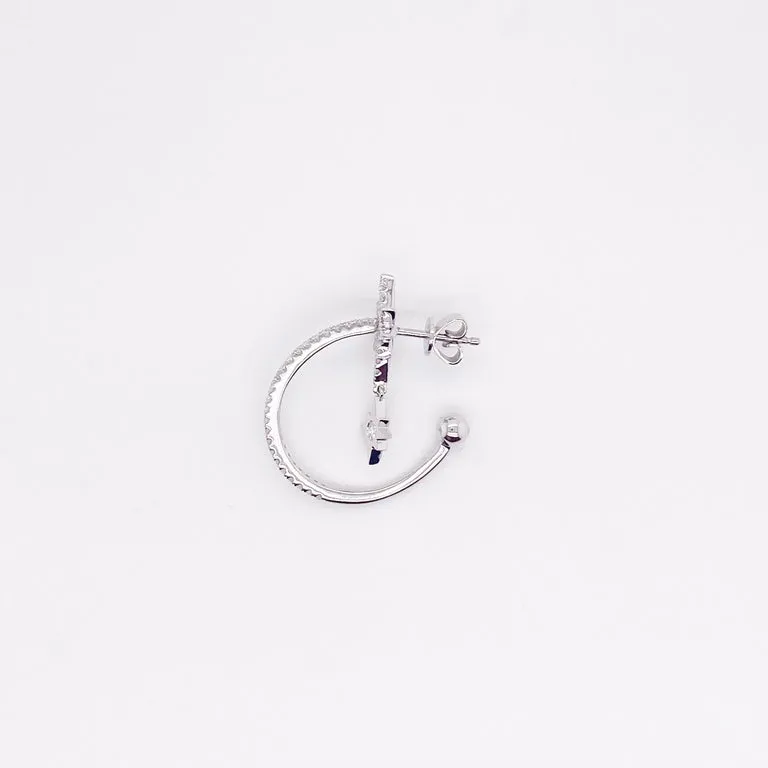 Diamond Star Hoop Earrings