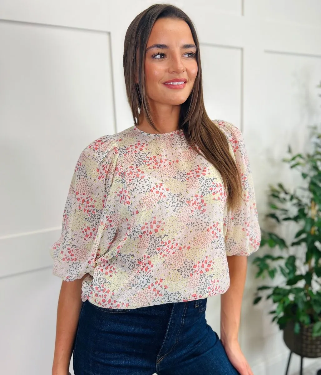 Ditsy Floral Puff Sleeve Blouse