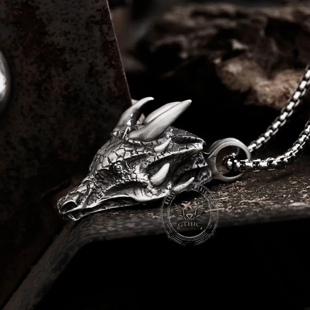 Domineering Dragon Head Pure Tin Necklace