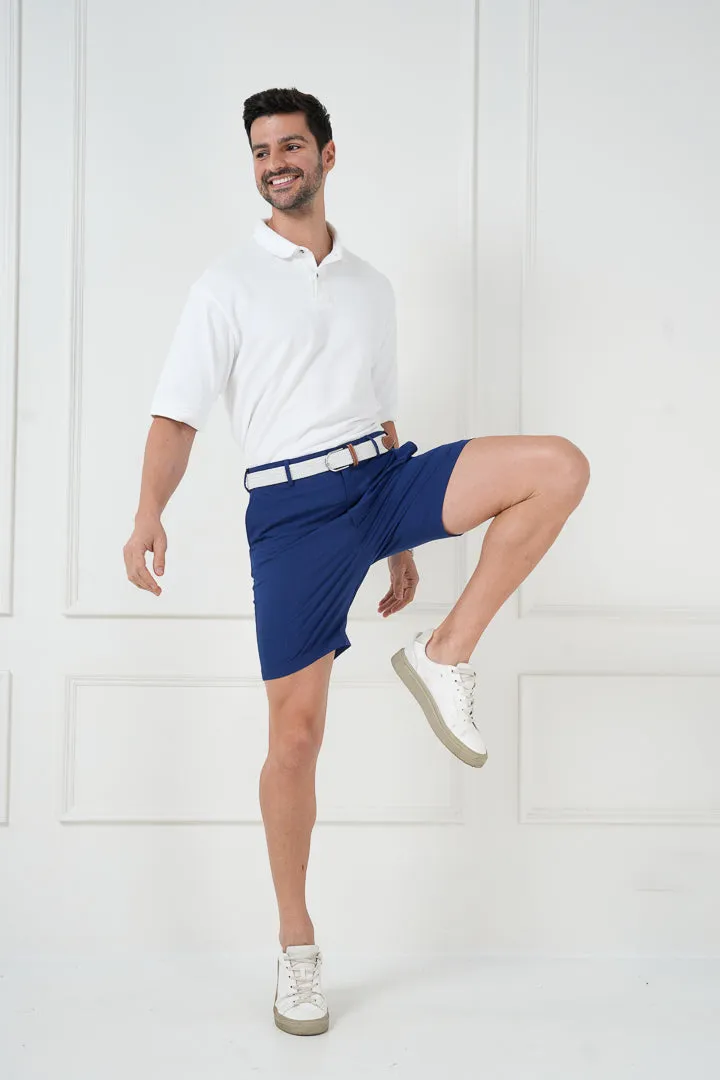 Electric Blue Checks Stretch Chino Shorts