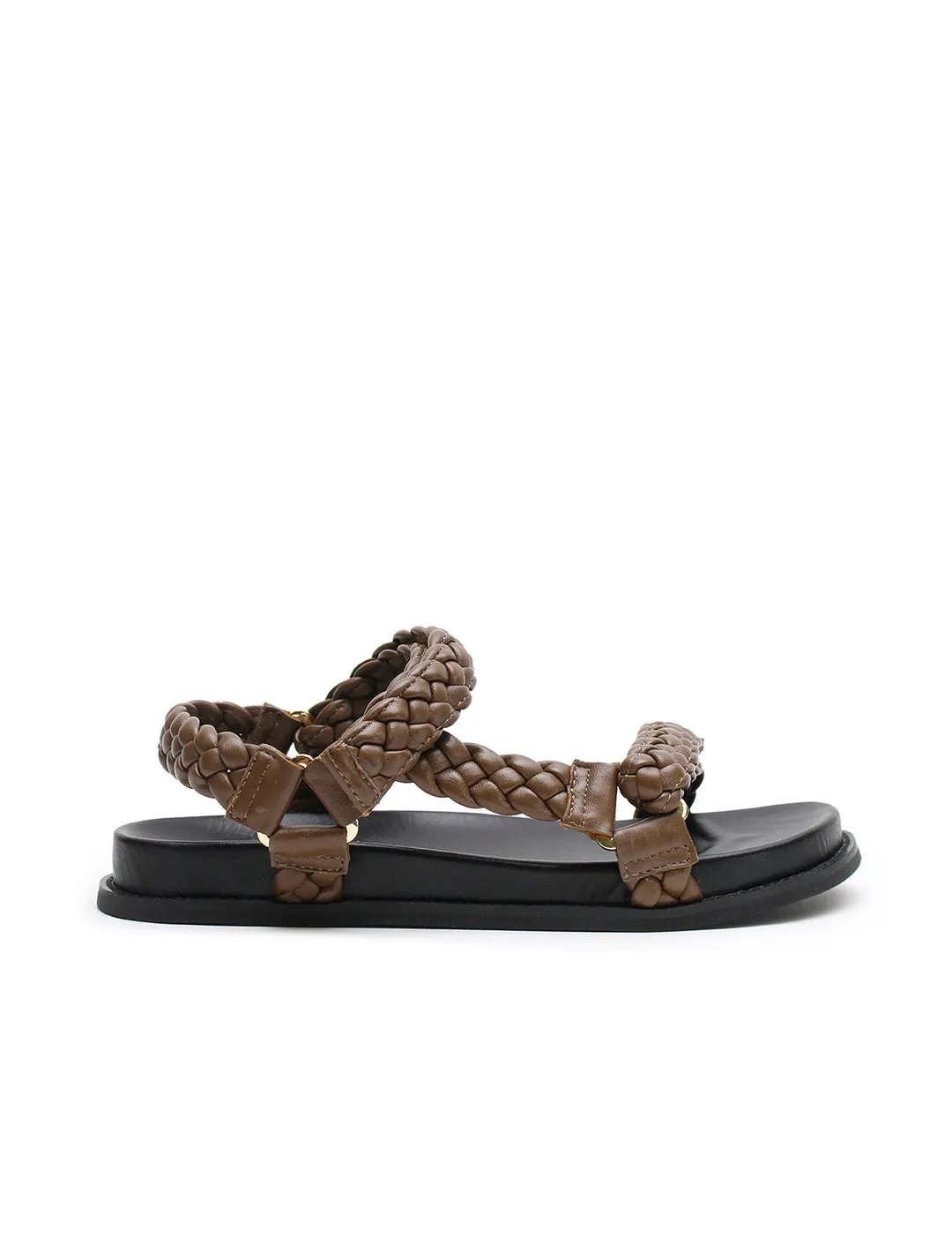 Elke Braided Sandal - Walnut