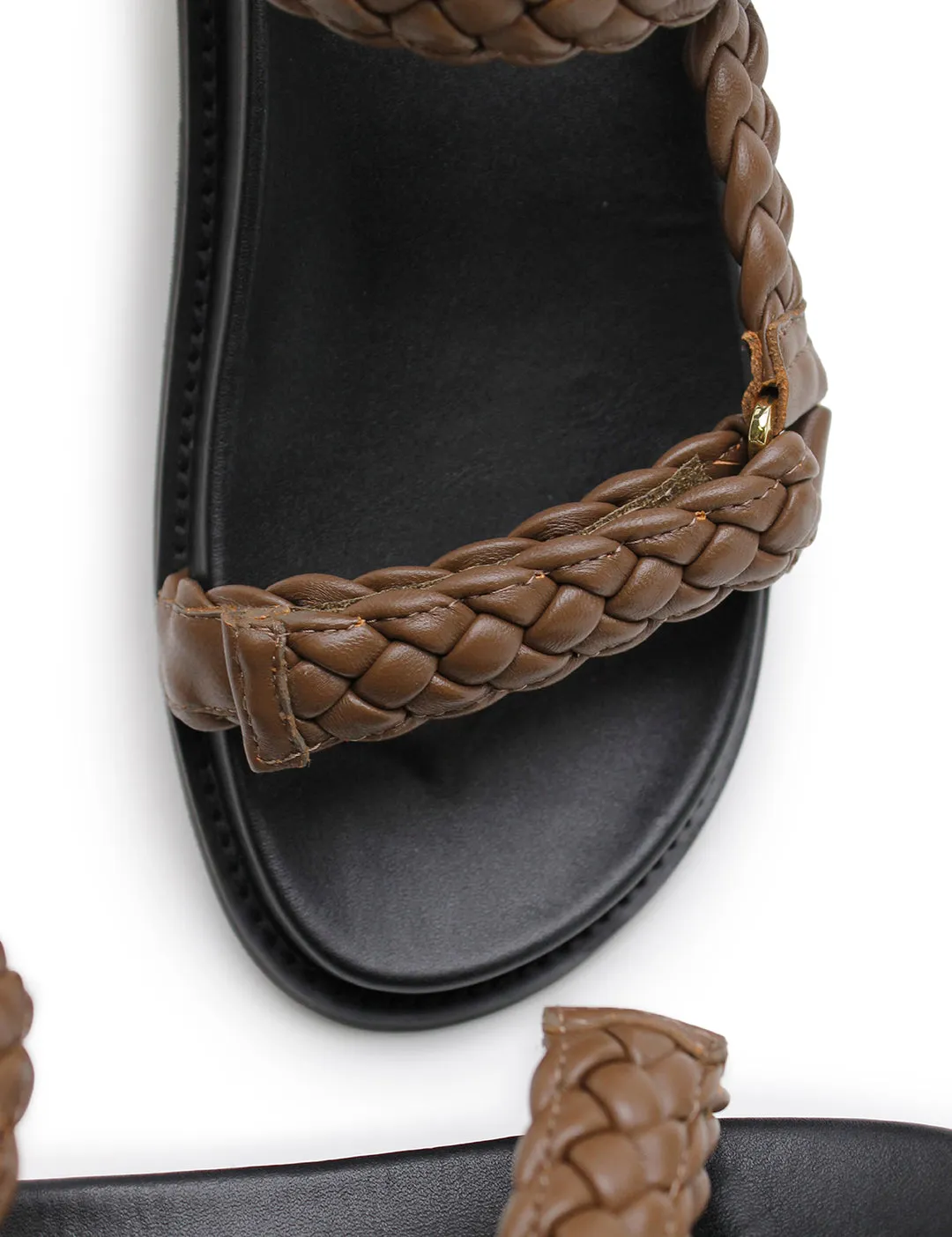 Elke Braided Sandal - Walnut