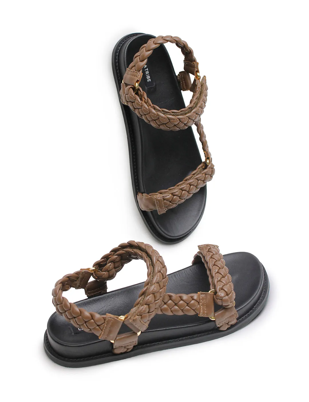 Elke Braided Sandal - Walnut