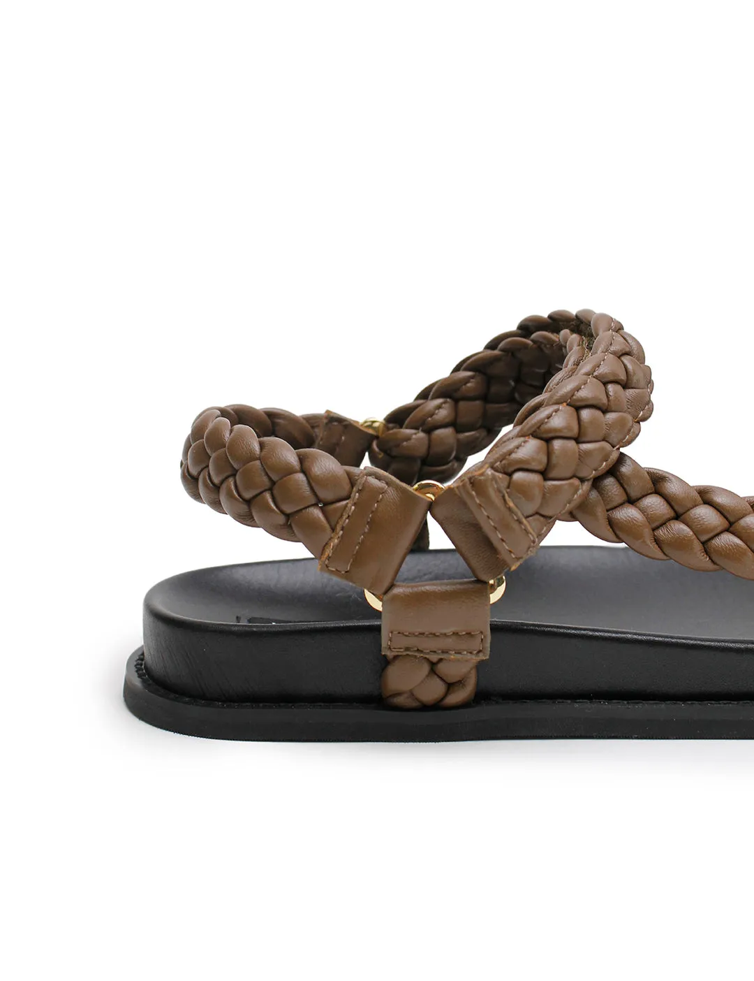 Elke Braided Sandal - Walnut