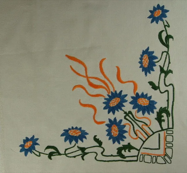 Fall Harvest Satin Stitch Tablecloth