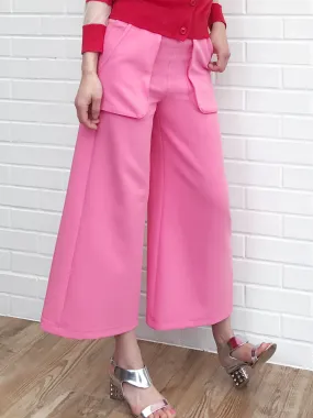 Final Sale! Spring Pink Split Waisting Culottes