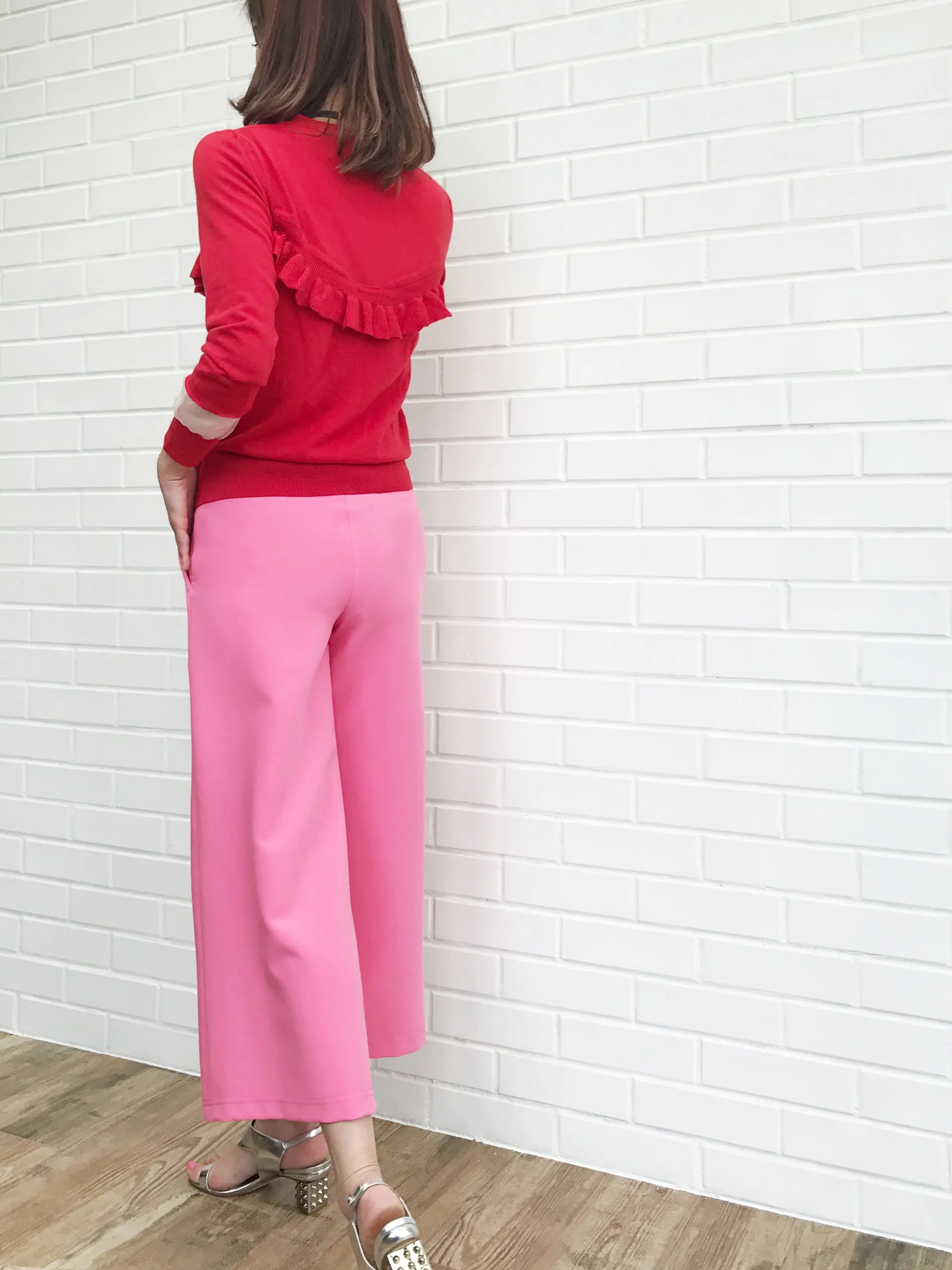 Final Sale! Spring Pink Split Waisting Culottes