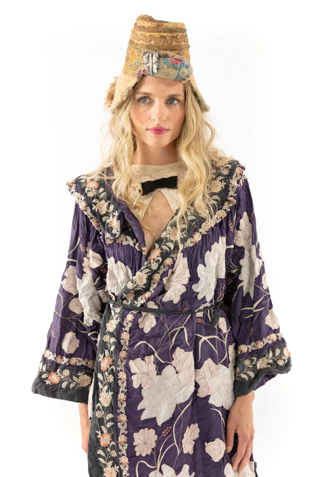 Floral Appliqué Danji Kimono