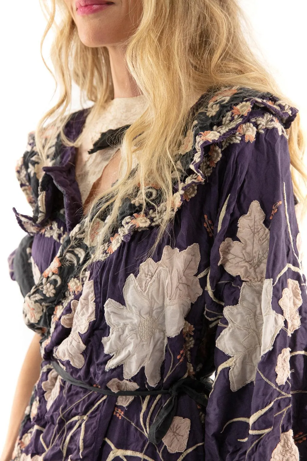 Floral Appliqué Danji Kimono