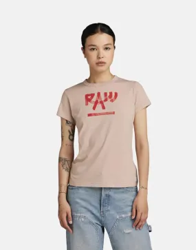 G-Star RAW Calligraphy Pink T-Shirt