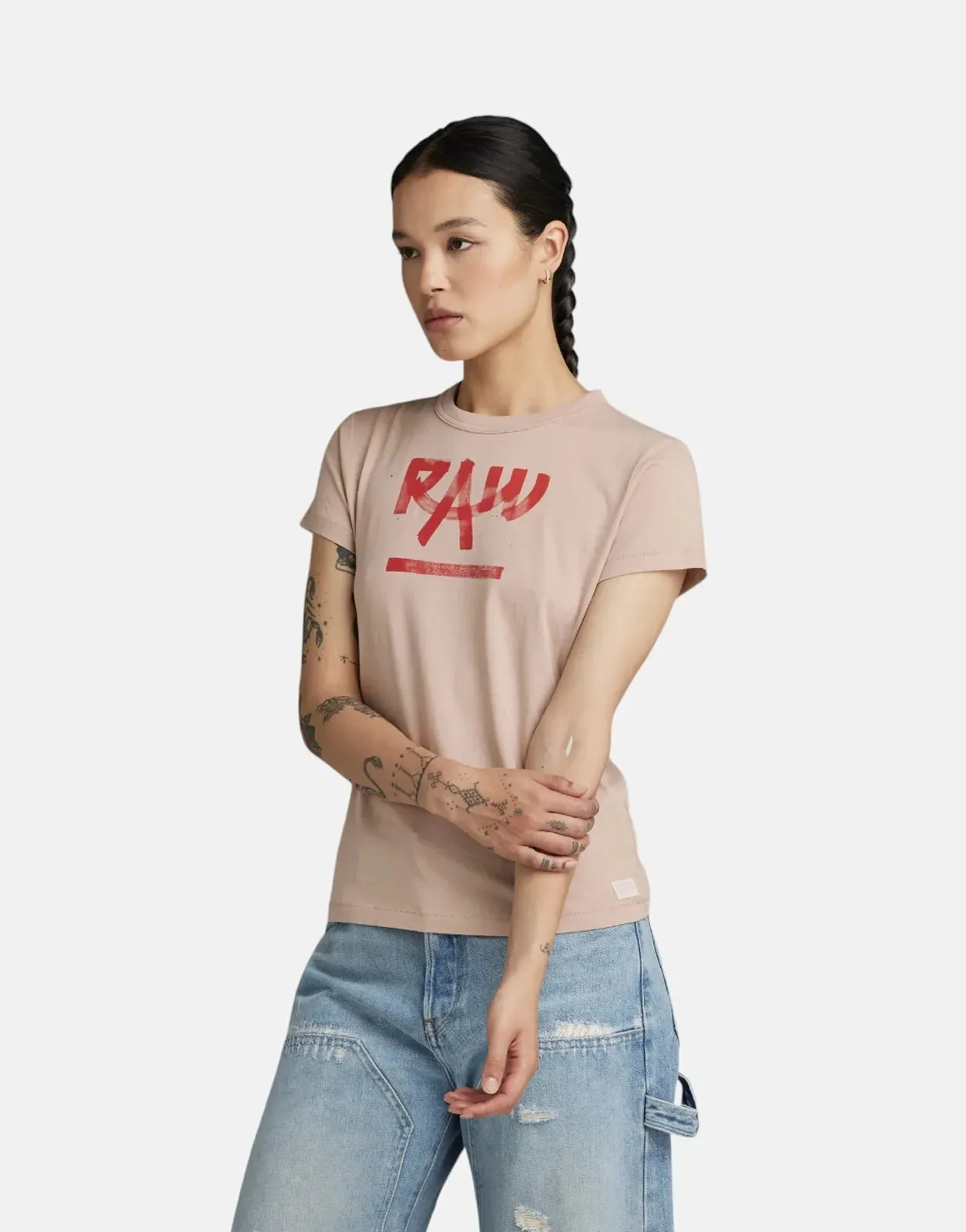 G-Star RAW Calligraphy Pink T-Shirt