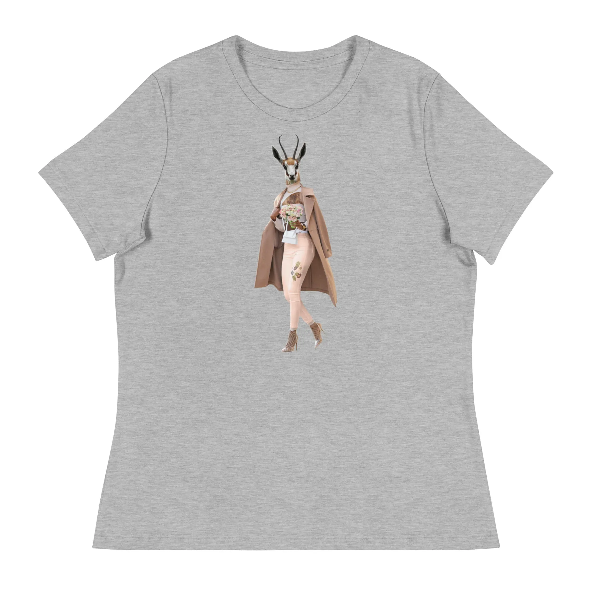 Gazelle In A Trench Coat Collage Women's Relaxed T-Shirt