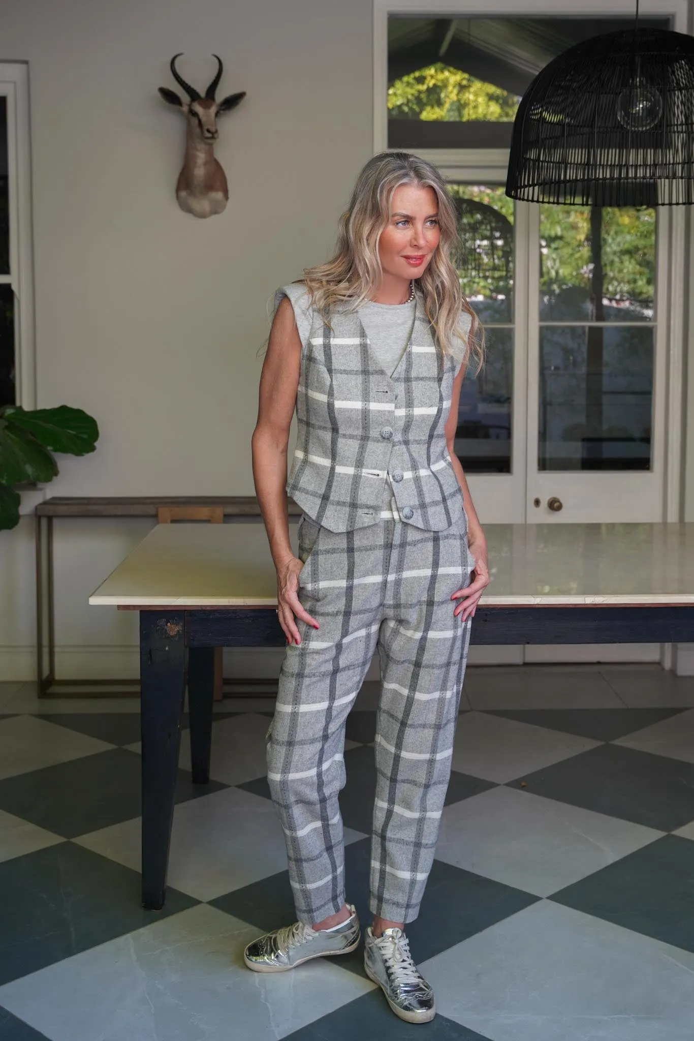 Grey Check Oversize Pants