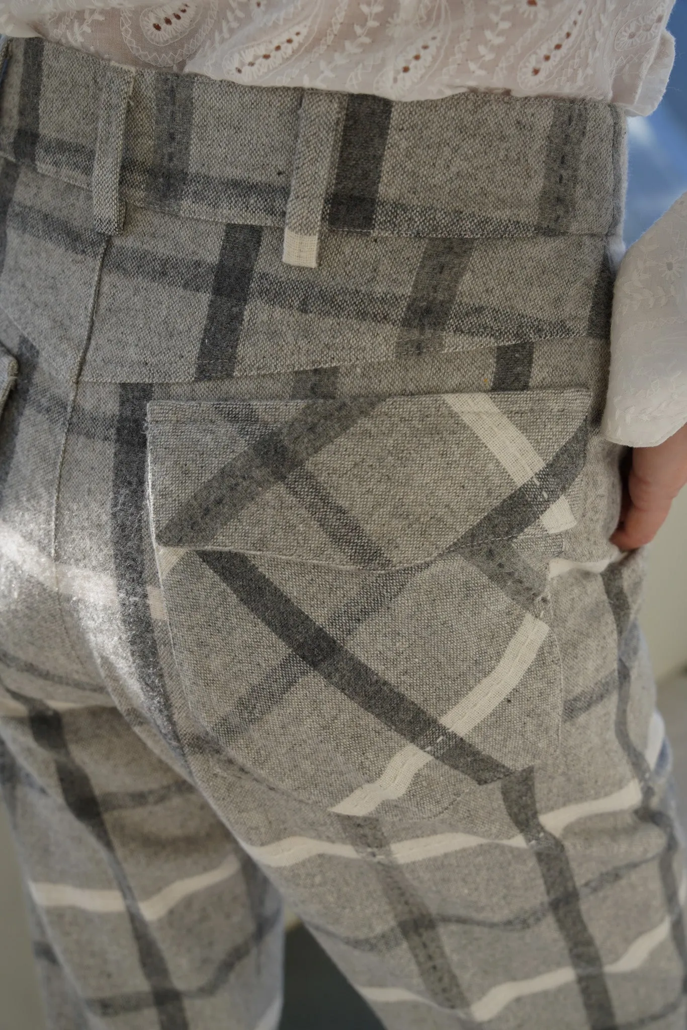 Grey Check Oversize Pants