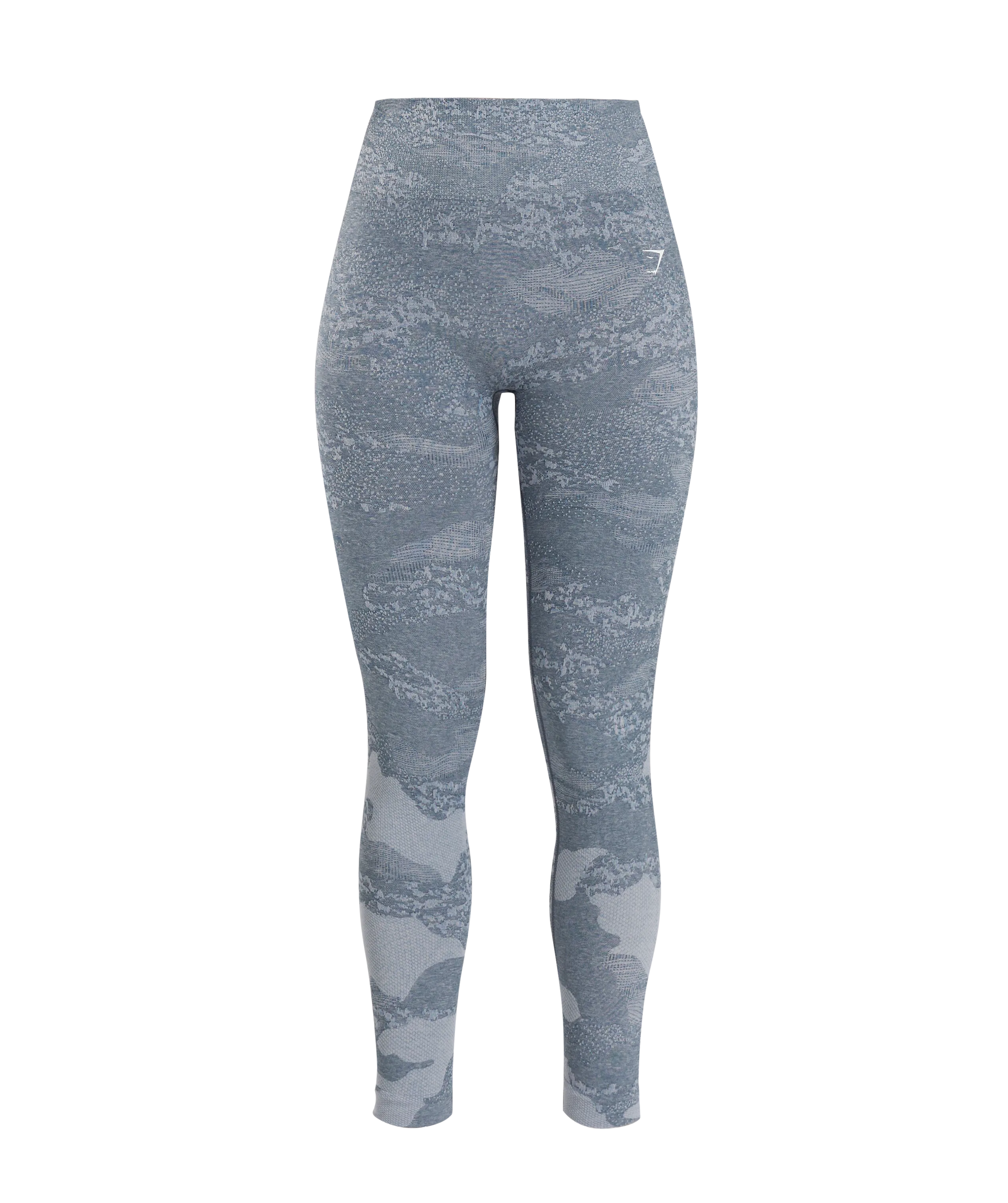 Gymshark Adapt Camo Seamless Leggings - Lava | River Stone Grey/Evening Blue