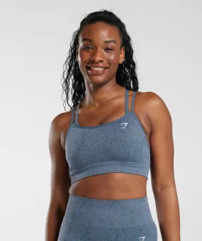 Gymshark Adapt Fleck Seamless Sports Bra - Evening Blue