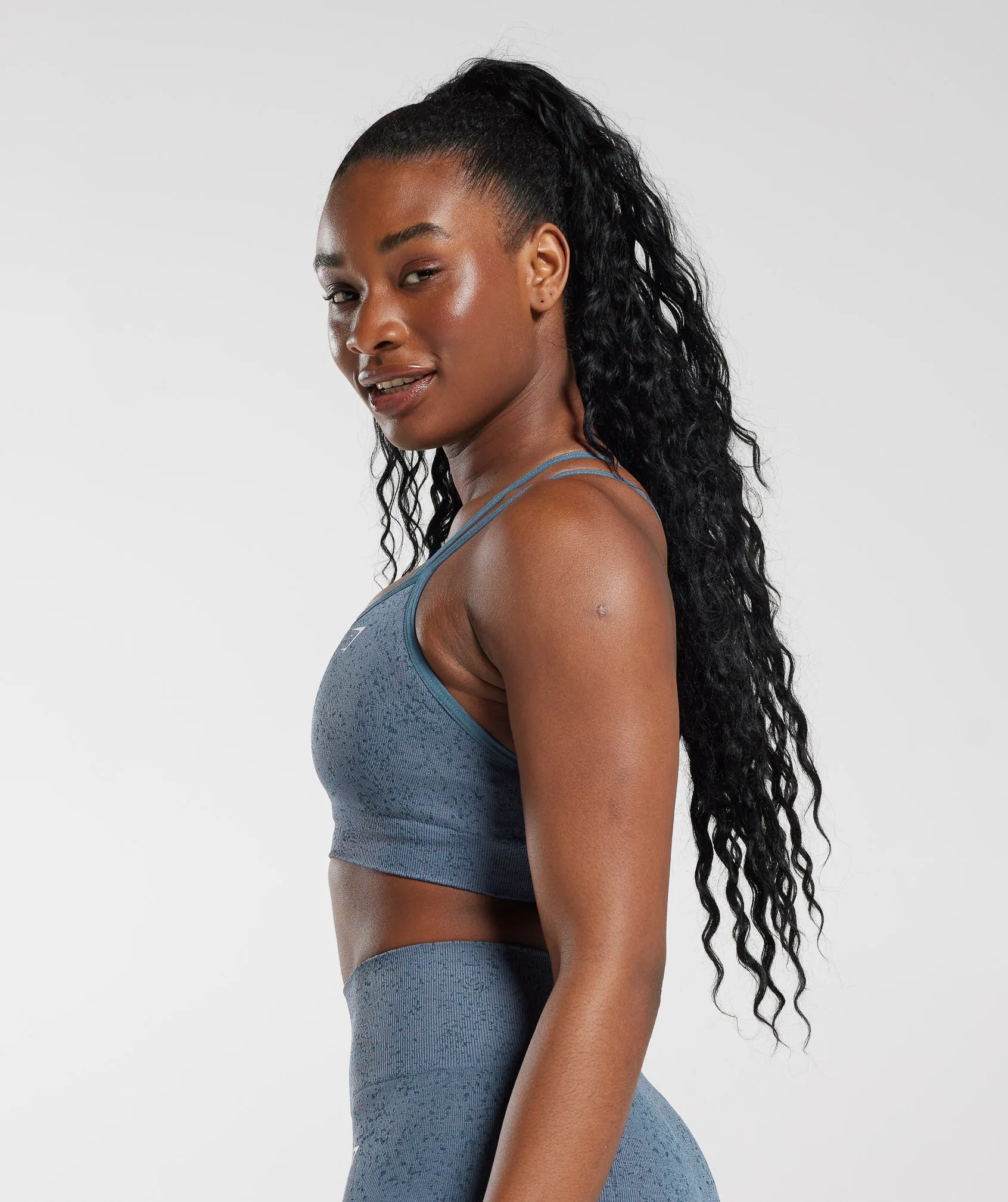 Gymshark Adapt Fleck Seamless Sports Bra - Evening Blue