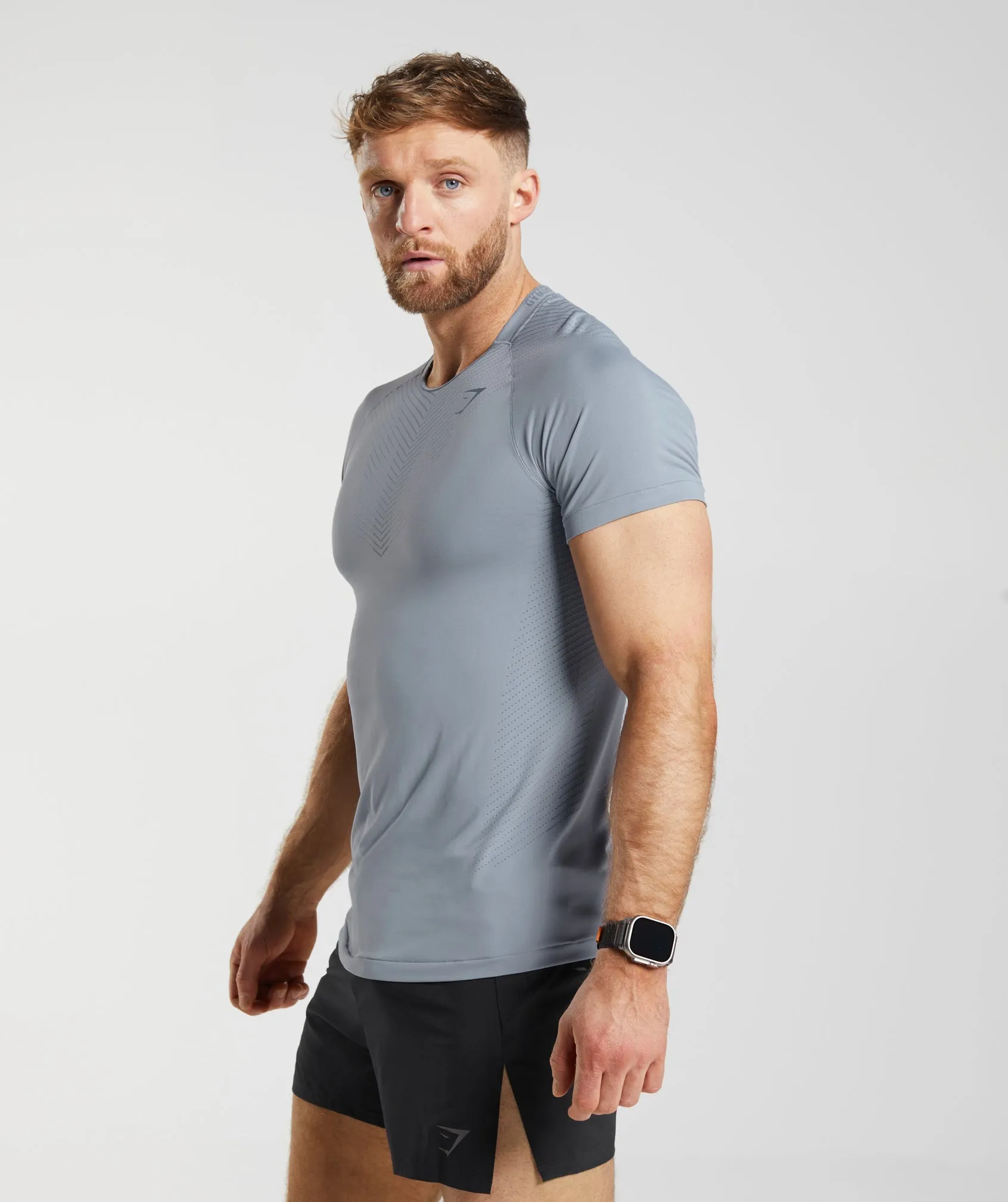 Gymshark Apex Seamless T-Shirt - Drift Grey/Evening Blue