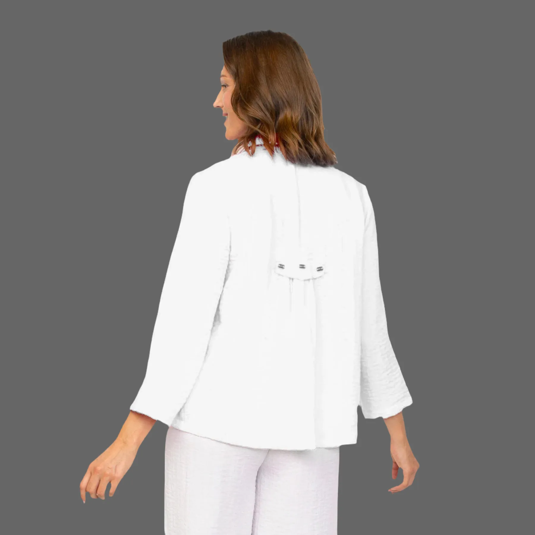 Habitat Sale, 30649 Pleat Back Jacket, White 50% Off Regular Price