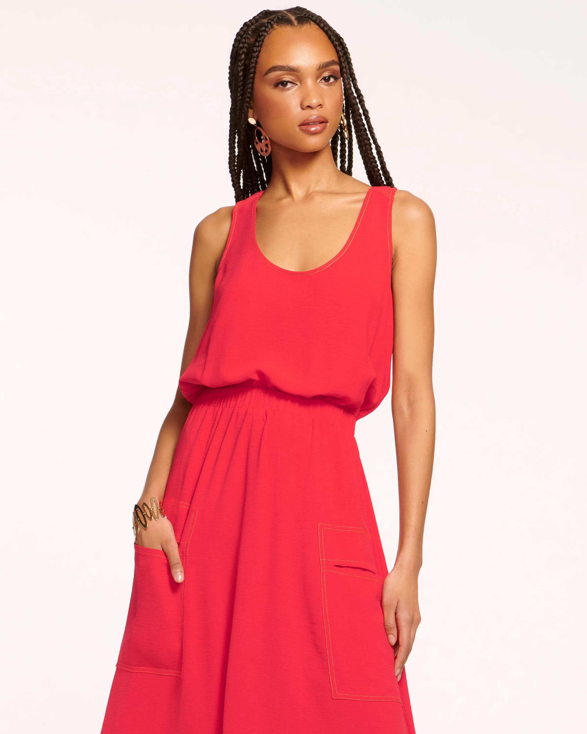 Hallie Scoop Neck Midi Dress