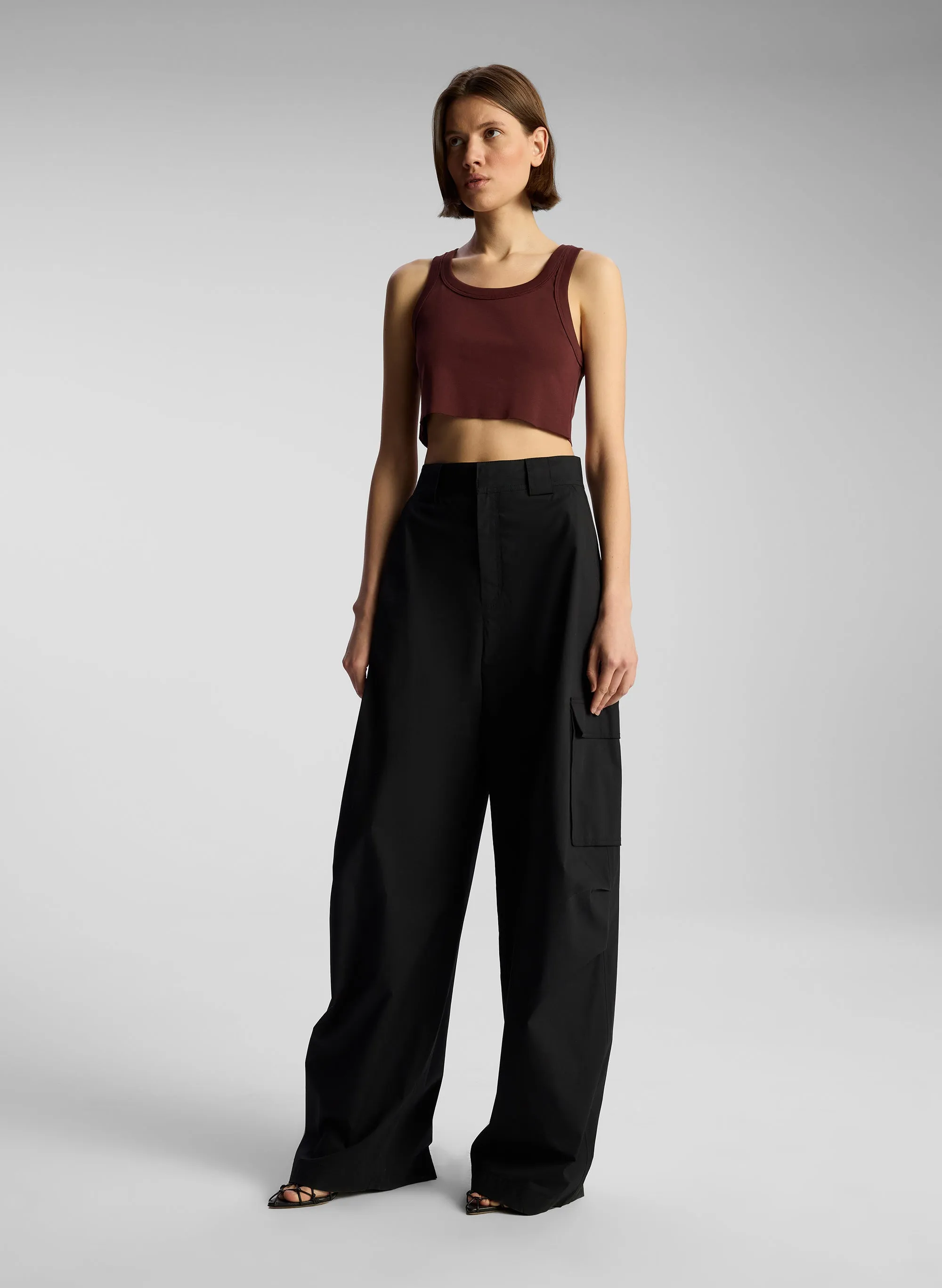 Halsey Cropped Cotton Rib Tank