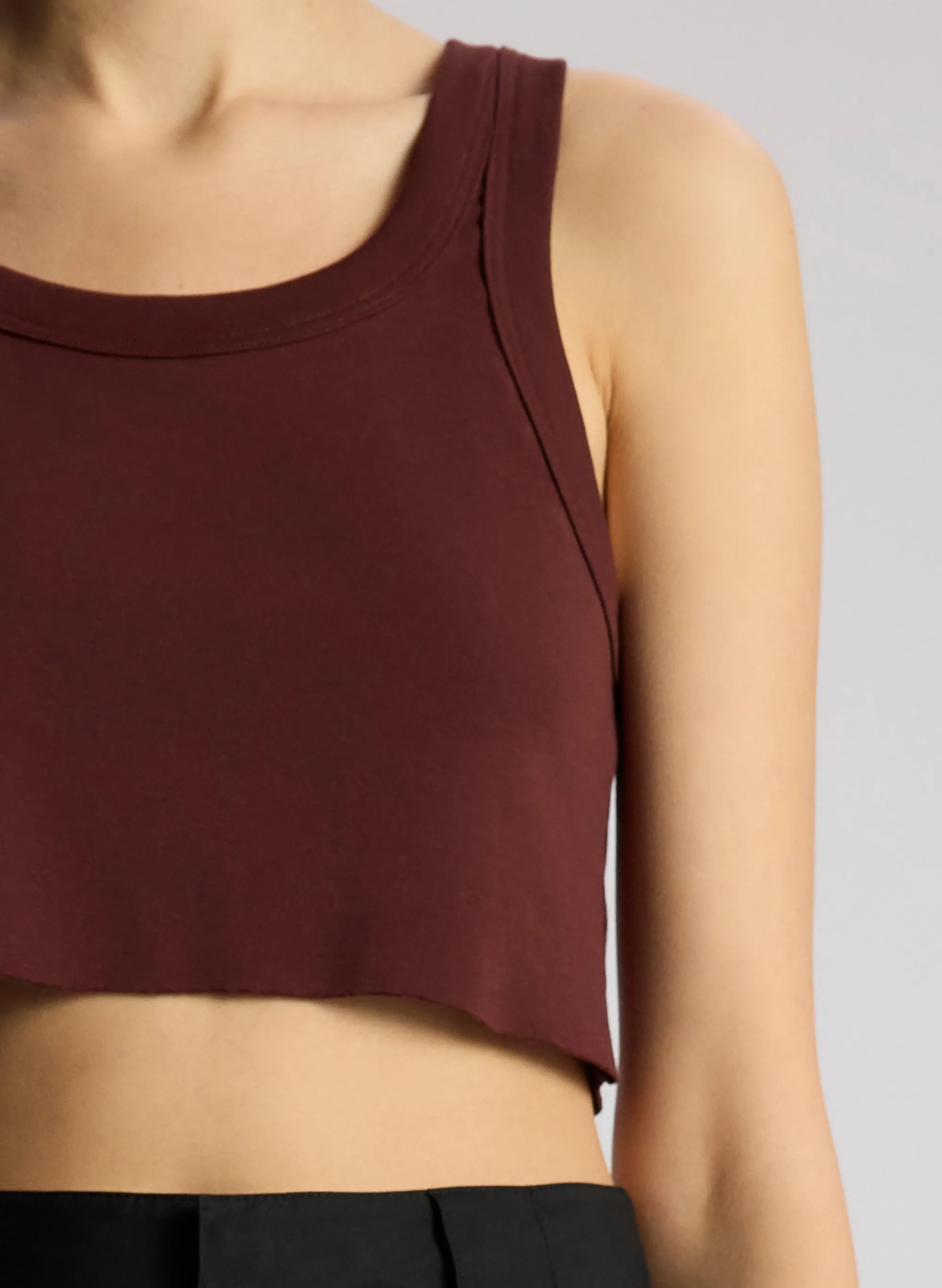 Halsey Cropped Cotton Rib Tank