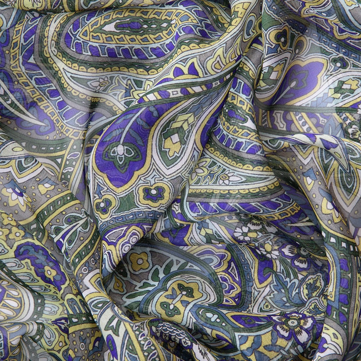 Helena - Large Silk Scarf - Green