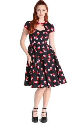 Hell Bunny Confetti Swing Dress with Heart Print