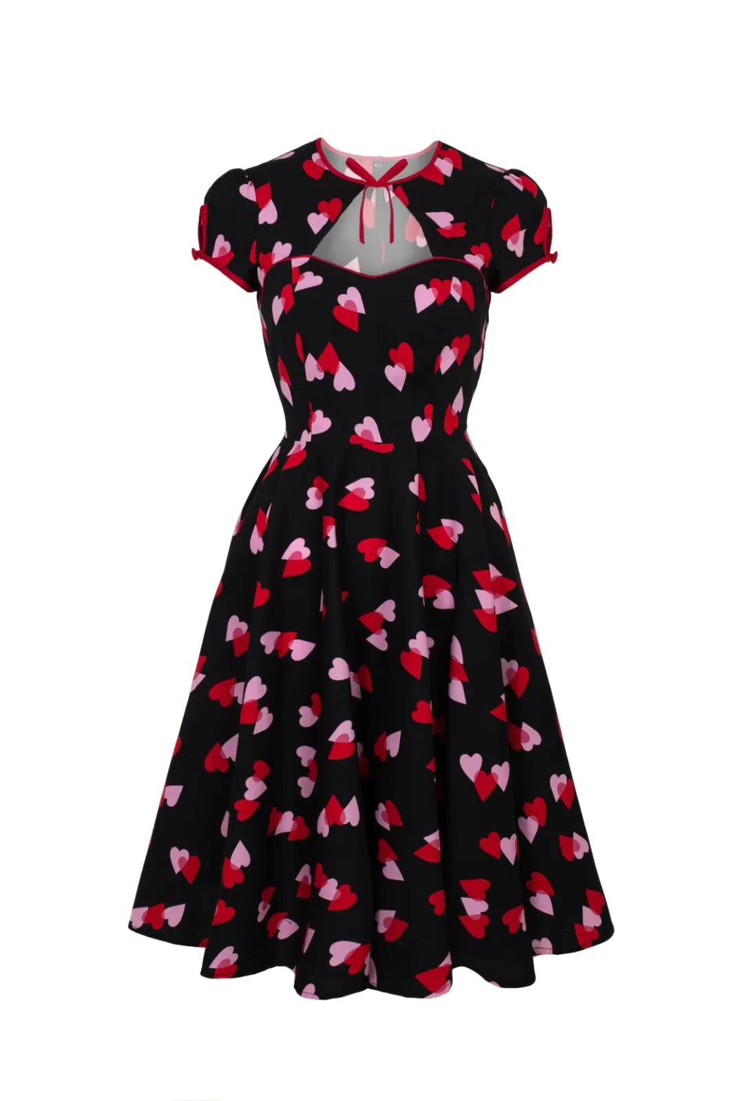 Hell Bunny Confetti Swing Dress with Heart Print