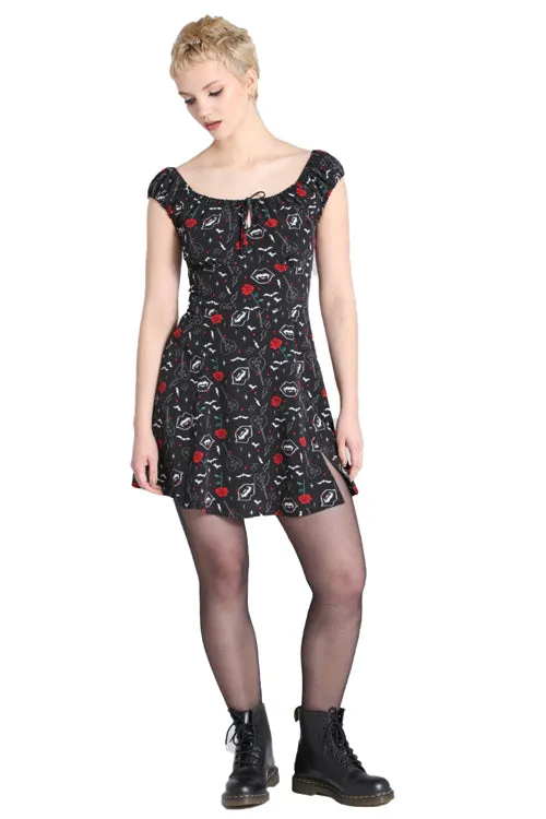 Hell Bunny Lilith Mini Dress Vampires Bats