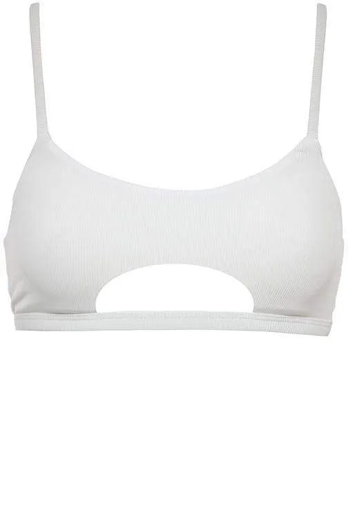 Hills Raree Top Ribbed White