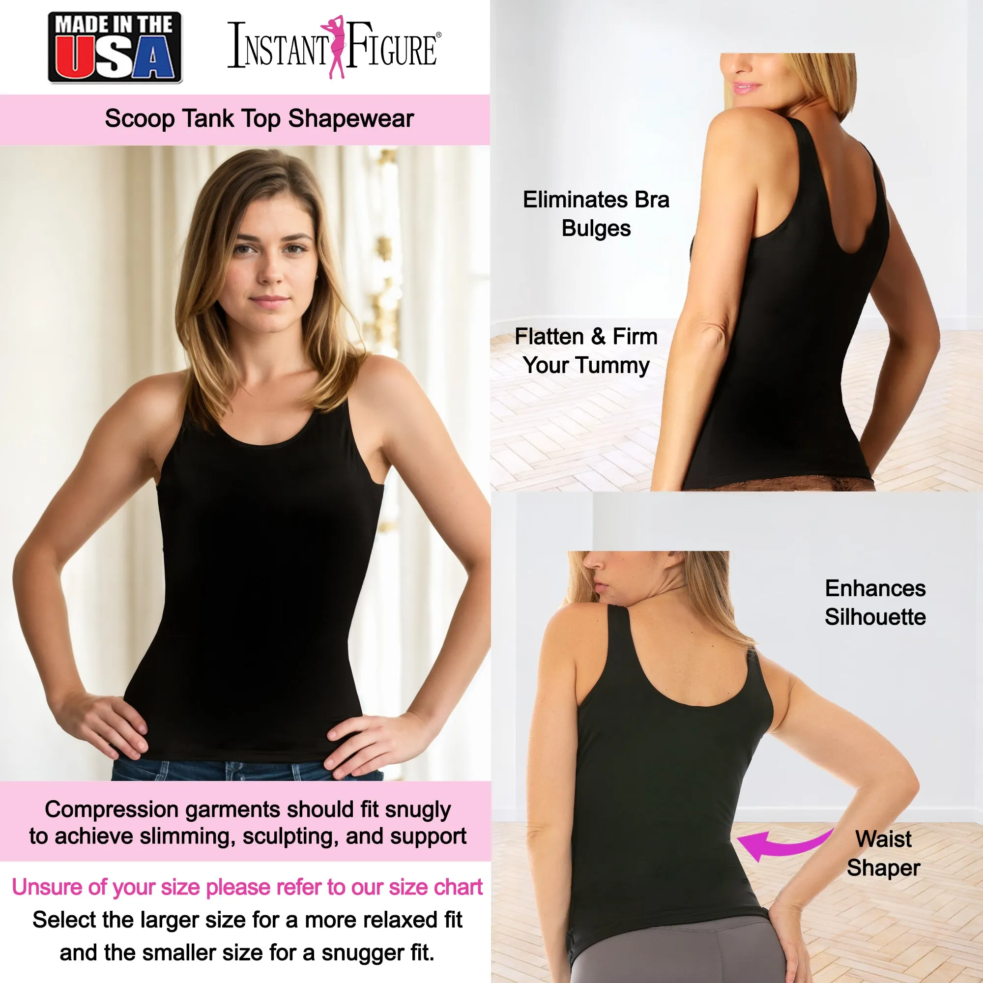 InstantFigure  Scoop Tank Top Plus Size Shapewear WT40021C