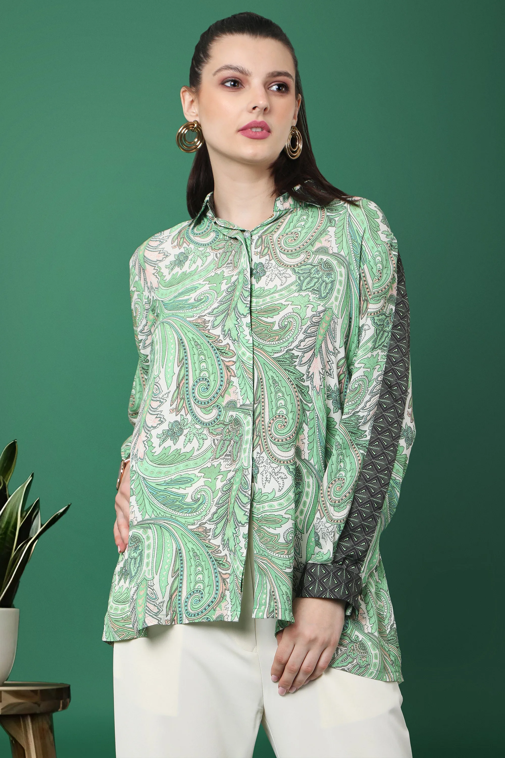 Jade Printed Paisely Shirt