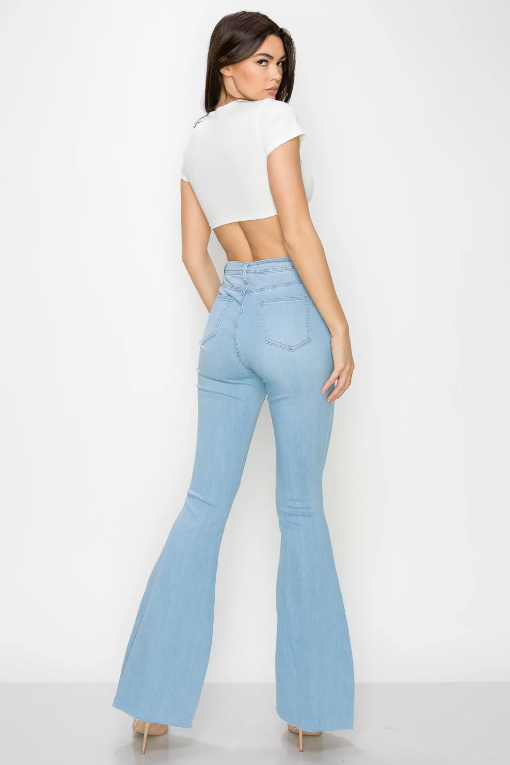 JAZZ-023 BELL BOTTOM FLARE LEG RIPPED DISTRESSED & DESTROYED JEANS