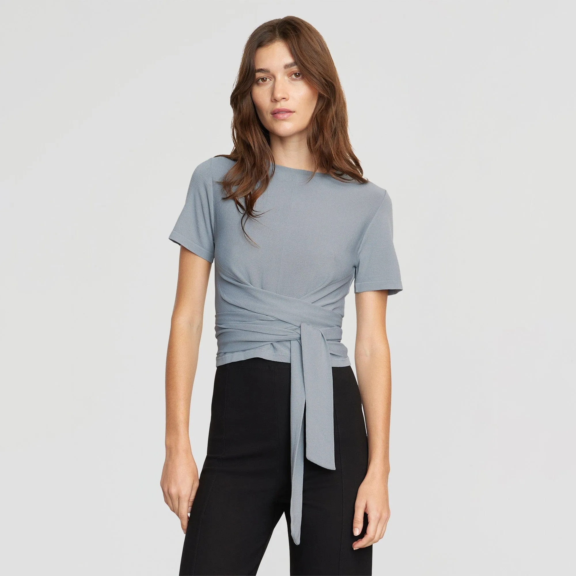 Jude Cropped Tie-Front Top