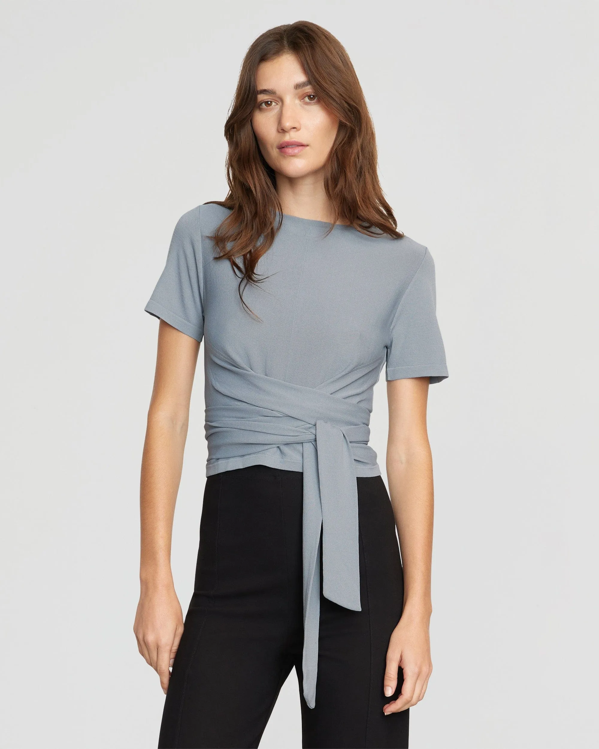 Jude Cropped Tie-Front Top