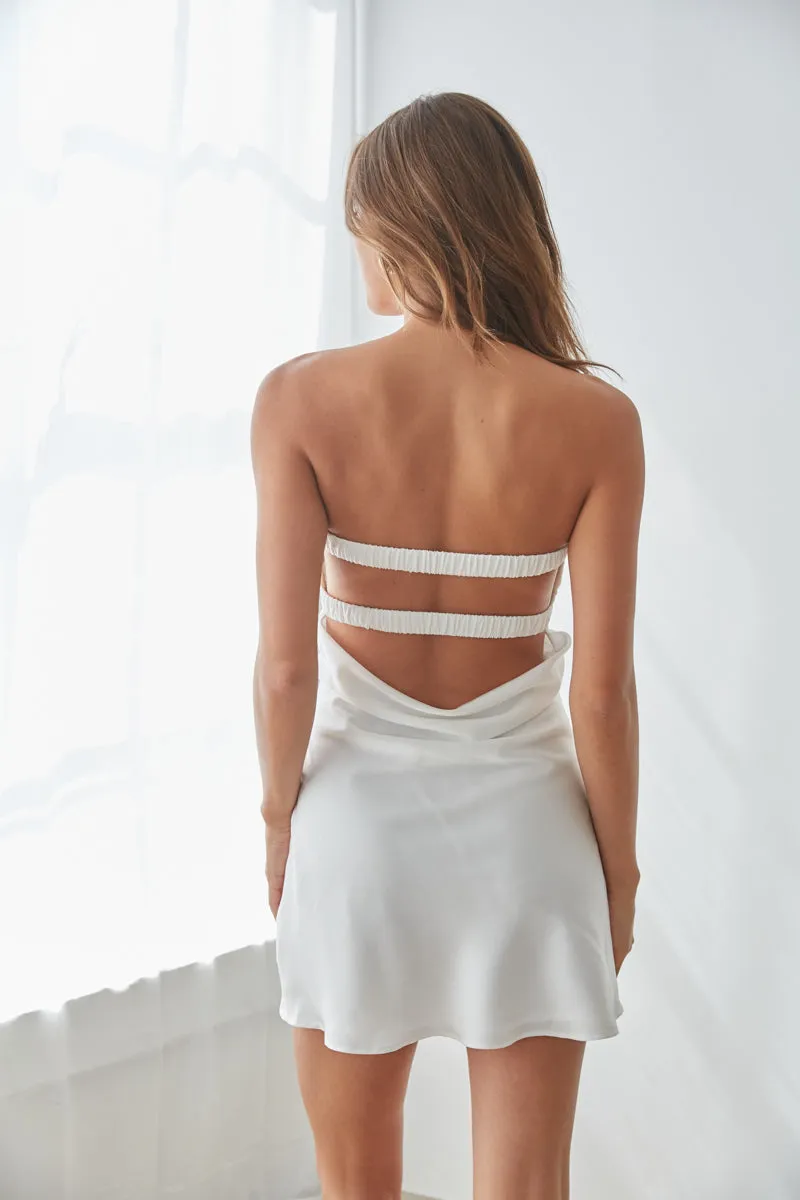 Kiara Strapless Keyhole Open Back Mini Dress