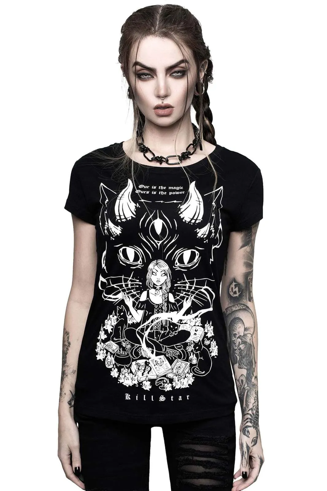 Killstar Cat Lord Scoop Neck Tee T-Shirt