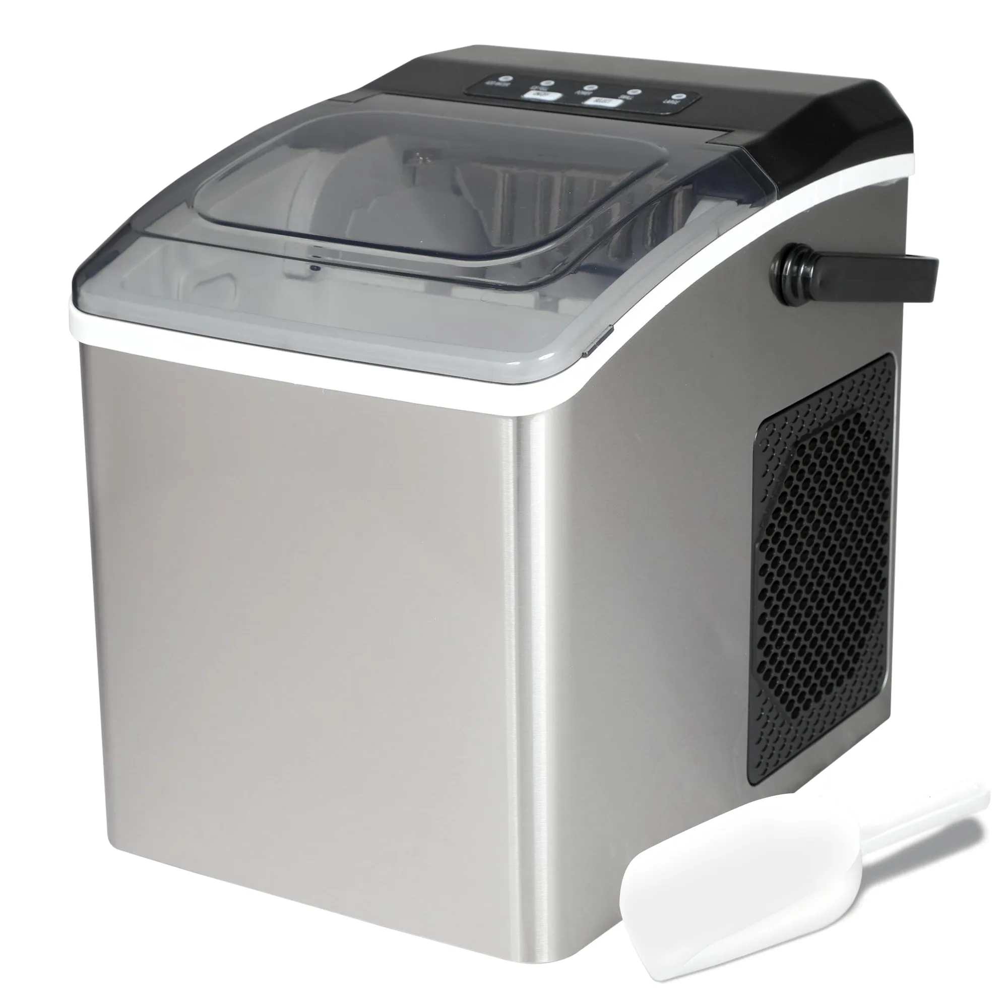 Koolatron Countertop Ice Machine | Portable Ice Maker | 26Lbs/24Hrs | 9 Ice Cubes Ready in 6 Mins | 2 Sizes Of Ice Pellets | Ice Scoop & Basket Included | Self-Cleaning | Stainless Steel