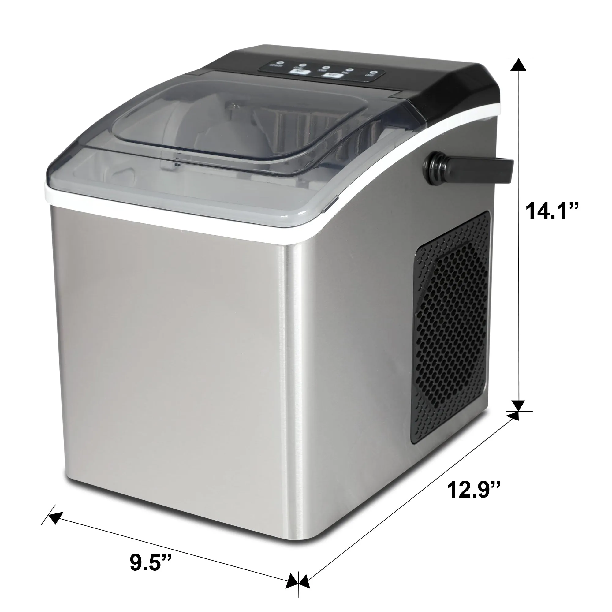 Koolatron Countertop Ice Machine | Portable Ice Maker | 26Lbs/24Hrs | 9 Ice Cubes Ready in 6 Mins | 2 Sizes Of Ice Pellets | Ice Scoop & Basket Included | Self-Cleaning | Stainless Steel